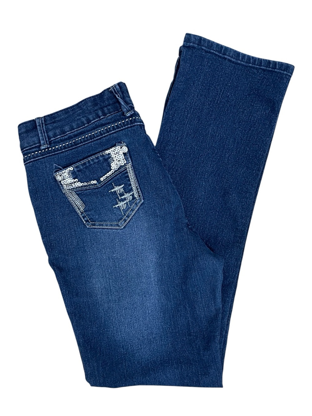 Lsquare Embellished Straight Blue Jeans Size 9 Y2K